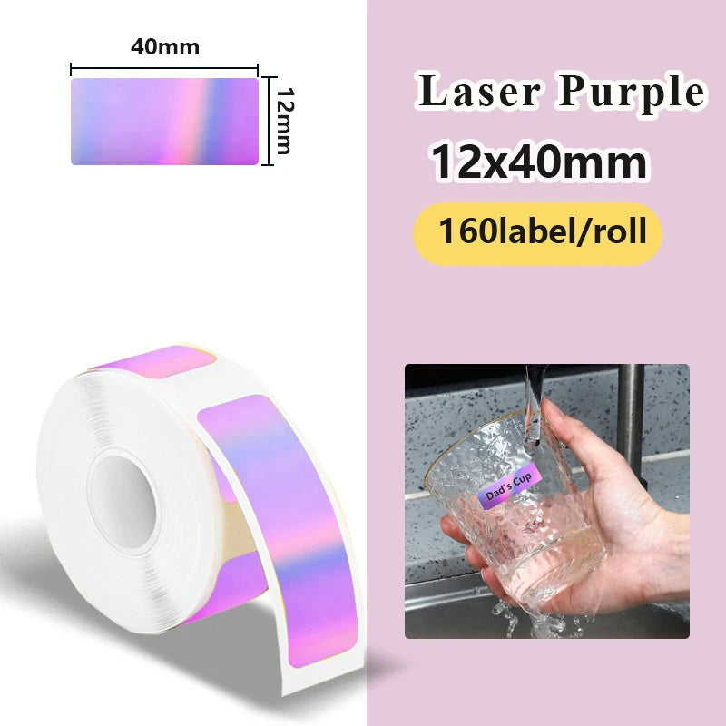 1Roll P12 P15 Thermal Label Sticker 12mm*40mm tape Compatible D30 Q30 Marklife P11 P50 L12 DELI Q2 Labeller