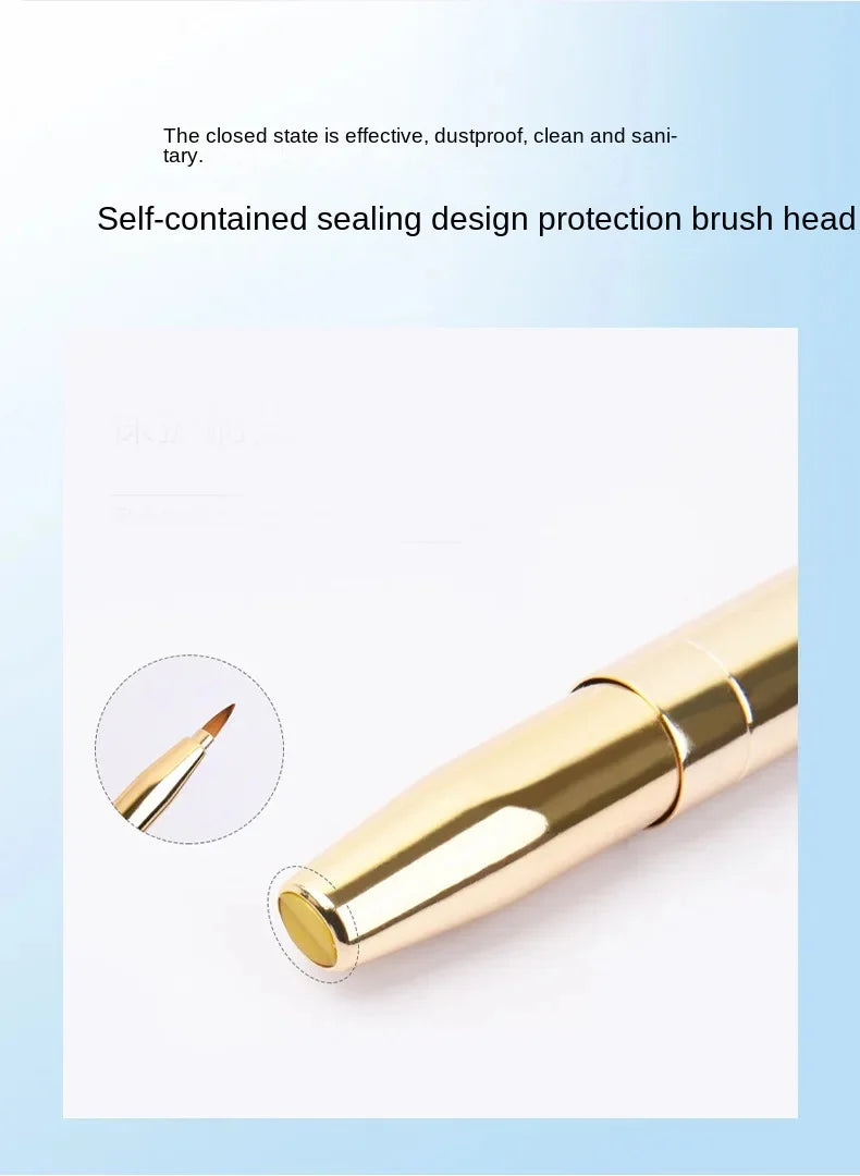 Retractable Lip Makeup Brush Lipstick Lip Gloss Brush Telescopic Dual Use Lip Eyeshadow Brush Beauty Tools With Protect Cap