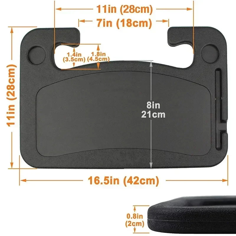 Small Table Board for Car Portable Travel Car Storage Rack Drinks Tray and Dinner Plate Car Steering Wheel Dining Table