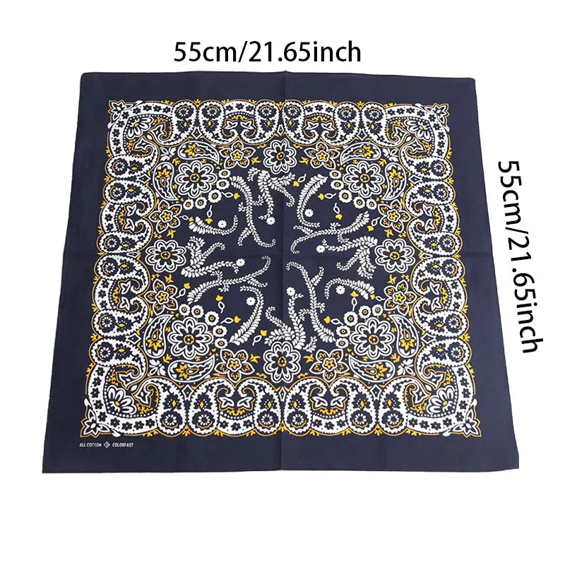 Hip Hop Kerchief Bohemian Print Bandana Paisley Pattern Headbands Outdoor Unisex Headband Wrist Wraps Face Mask Handkerchief