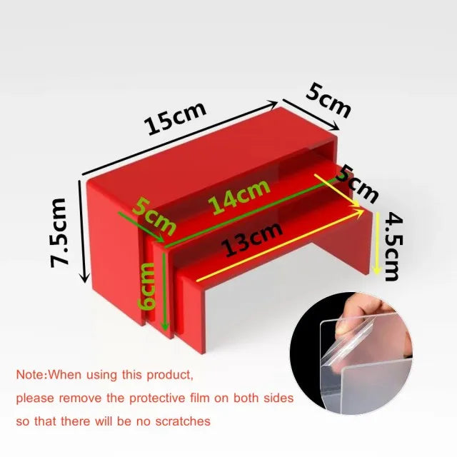 3Pcs/set 3mm Acrylic Display Stand Mini Figure Storage Rack Jewelry Cosmetic Lipstick Nail Polish Makeup Shelf Holder Organizer