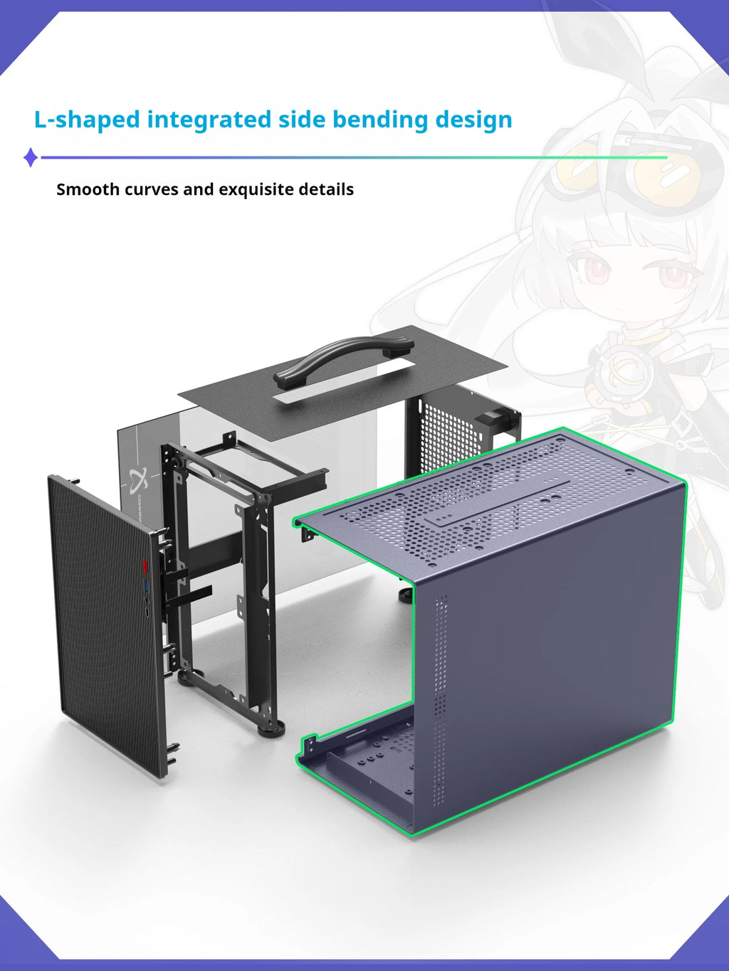 Power train X-Gamerx M1 PC gaming case M-ATX glass side-transparent portable mini computer case ATX SFX Power supply
