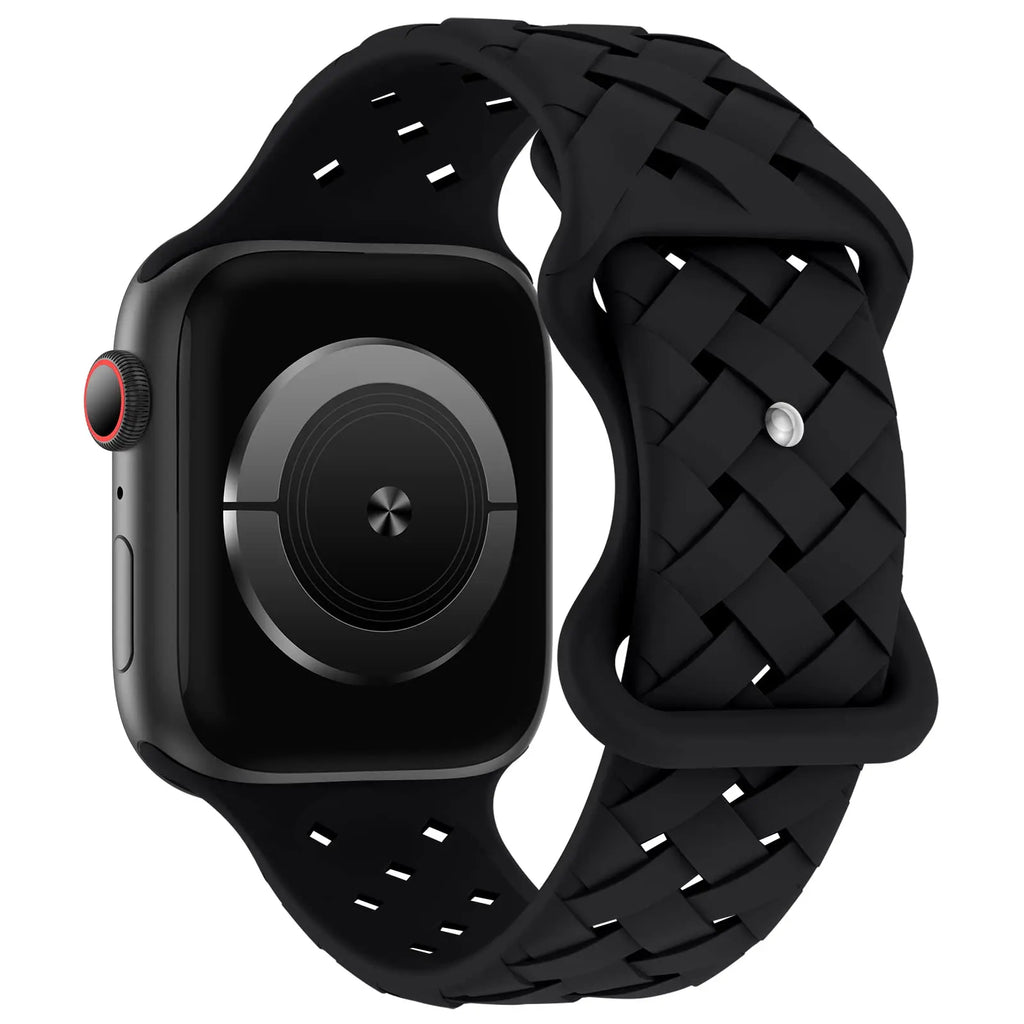 Woven Loop Silicone Strap for Apple Watch Band Ultra 49mm 44mm 40mm 45mm 42mm Sport Bracelet for IWatch Series 8 7 6 5 4 3 2 1