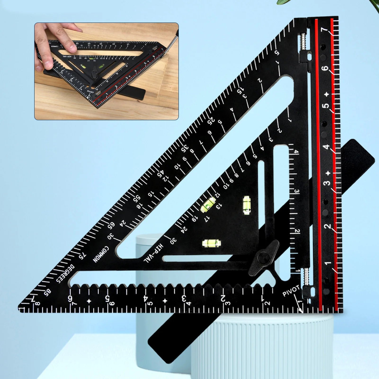 Triangle Ruler 90 Degree Clear Scales Carpenter  for Furniture Architectural Designs for Architects Designers Students