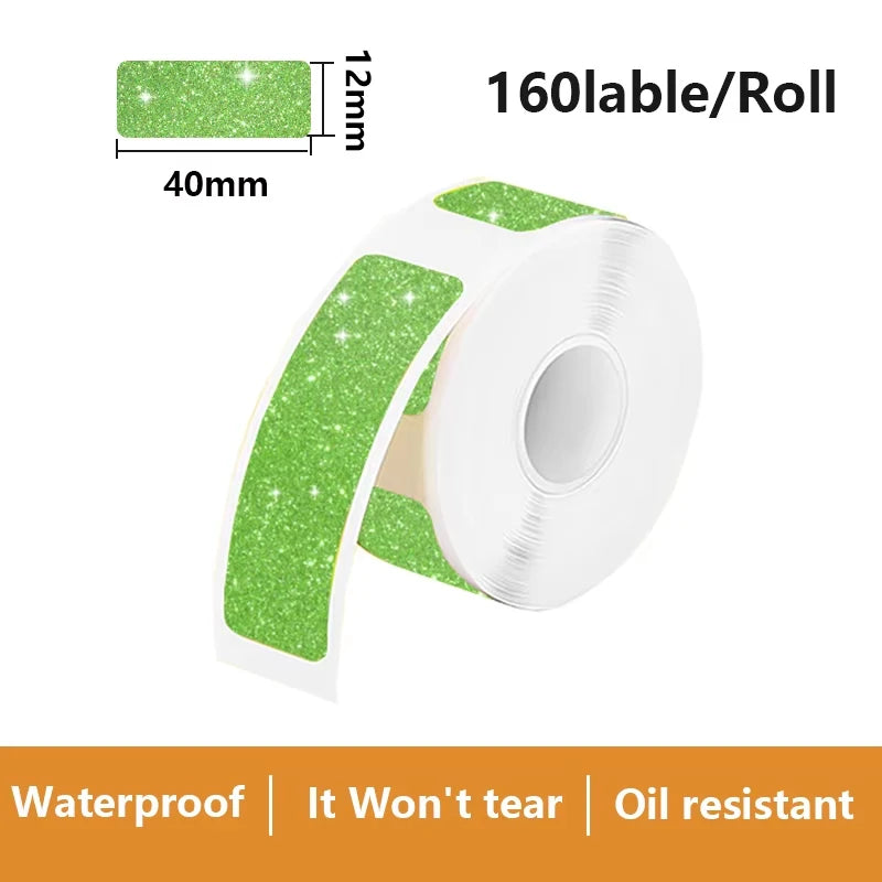 1Roll P12 P15 Thermal Label Sticker 12mm*40mm tape Compatible D30 Q30 Marklife P11 P50 L12 DELI Q2 Labeller