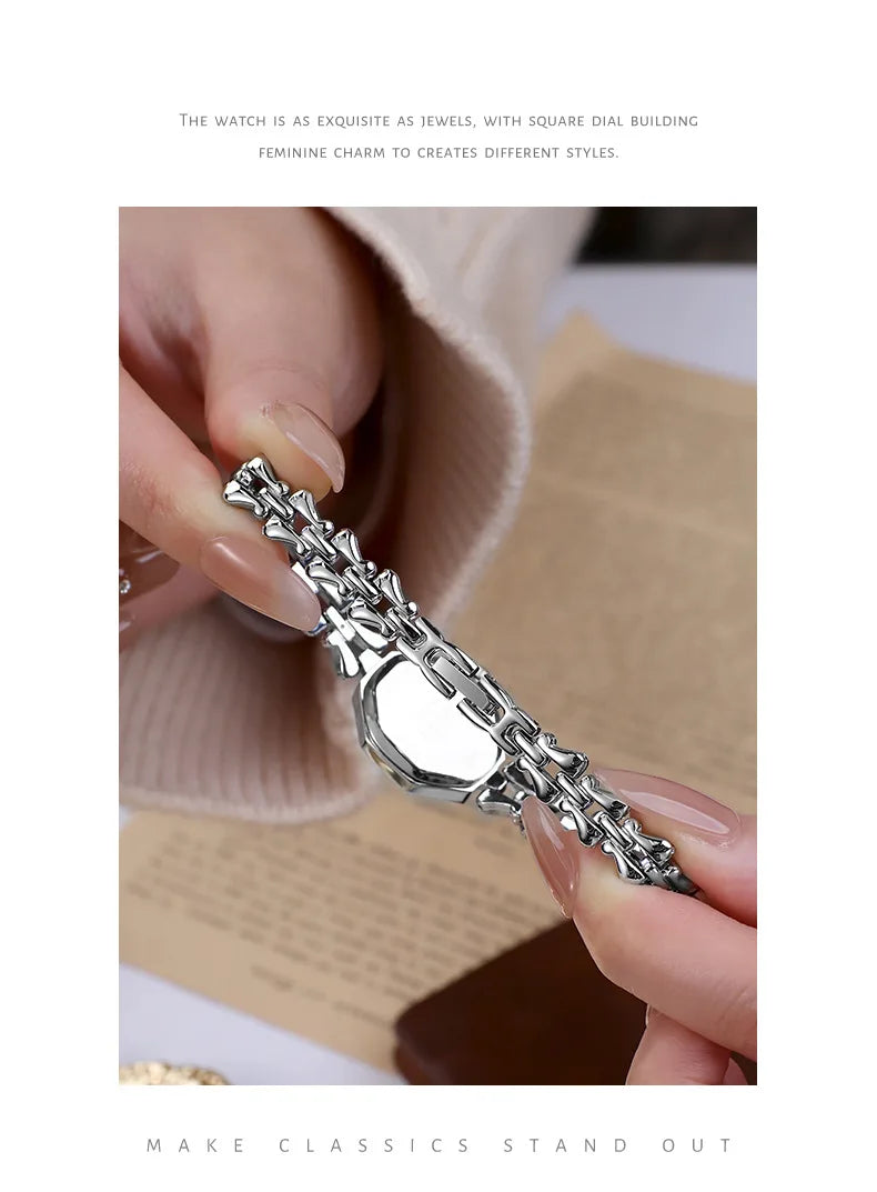 UTHAI CQ375 Fashionable Women watch retro bracelet watch octagonal quartz watch light luxury clock gift，watches for woman