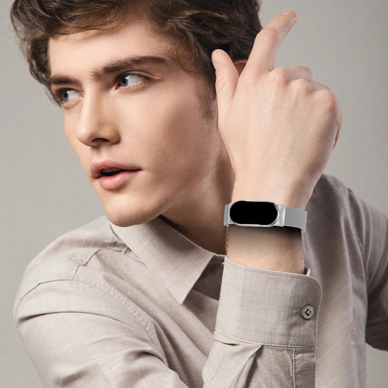 NEW Stainless Steel Strap for Xiaomi Mi 9 8 Band Metal Milanese Bracelet on Mi Band 8 Wristband for Mi Band 9 8 Strap Accessory