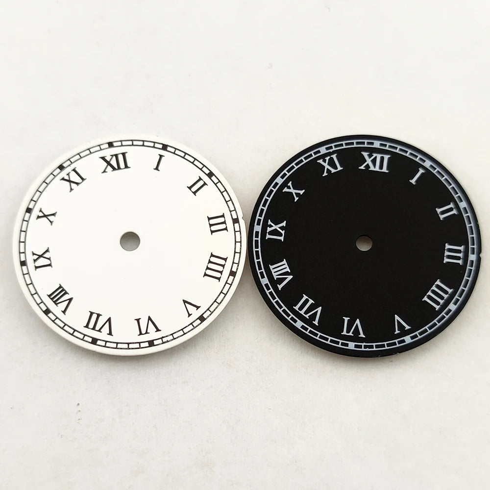 NH35 dial Matte Dial 28.5mm Dial Matte black/white for NH35 movement Black White Dial watch accessories