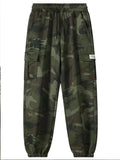 Men's Plain Sports and Casual Trousers with Drawstring Elastic Waist, Camouflage, with Pockets, Suitable for Outdoor Camping, Hiking and Mountaineering, Exercise and Fitness