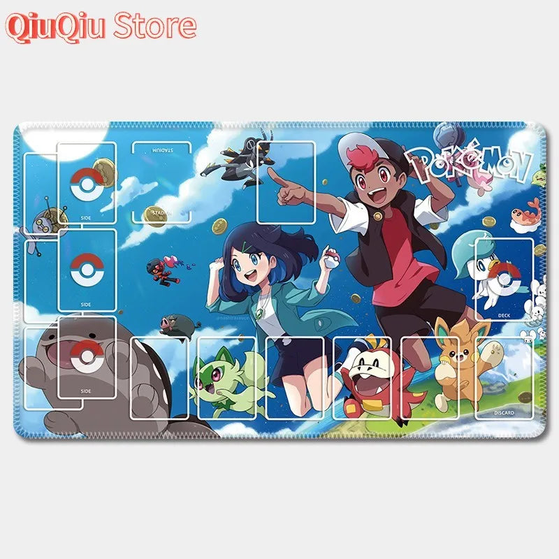 PTCG Pokemon Iono Rosa Eevee Snorlax Animation Characters Single Table Mat Battle Pad Classics Anime Collection Cards Toy Gift