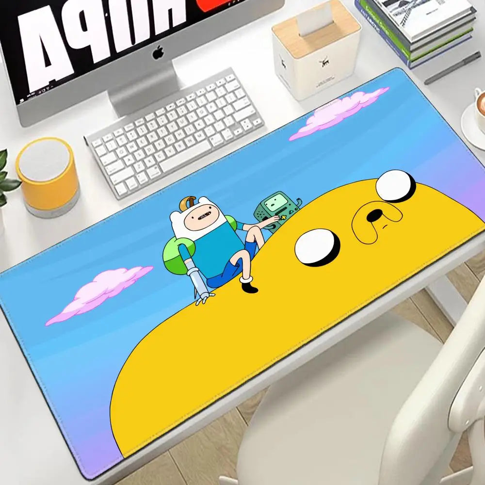 Desk Mat Adventure Time Mouse Pad Large Gamer Cabinet Pc Cabinets 80x30 Extended Cute Keyboard Mousepad Games Gaming Accessories