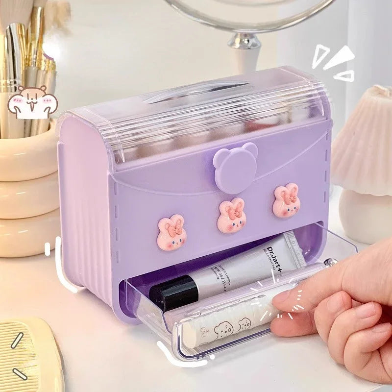 Makeup Lipstick Stand Case Desktop Cosmetic Organizer Storage Box Lipstick Dust-proof Display Stand Holder Cute Dressing Table