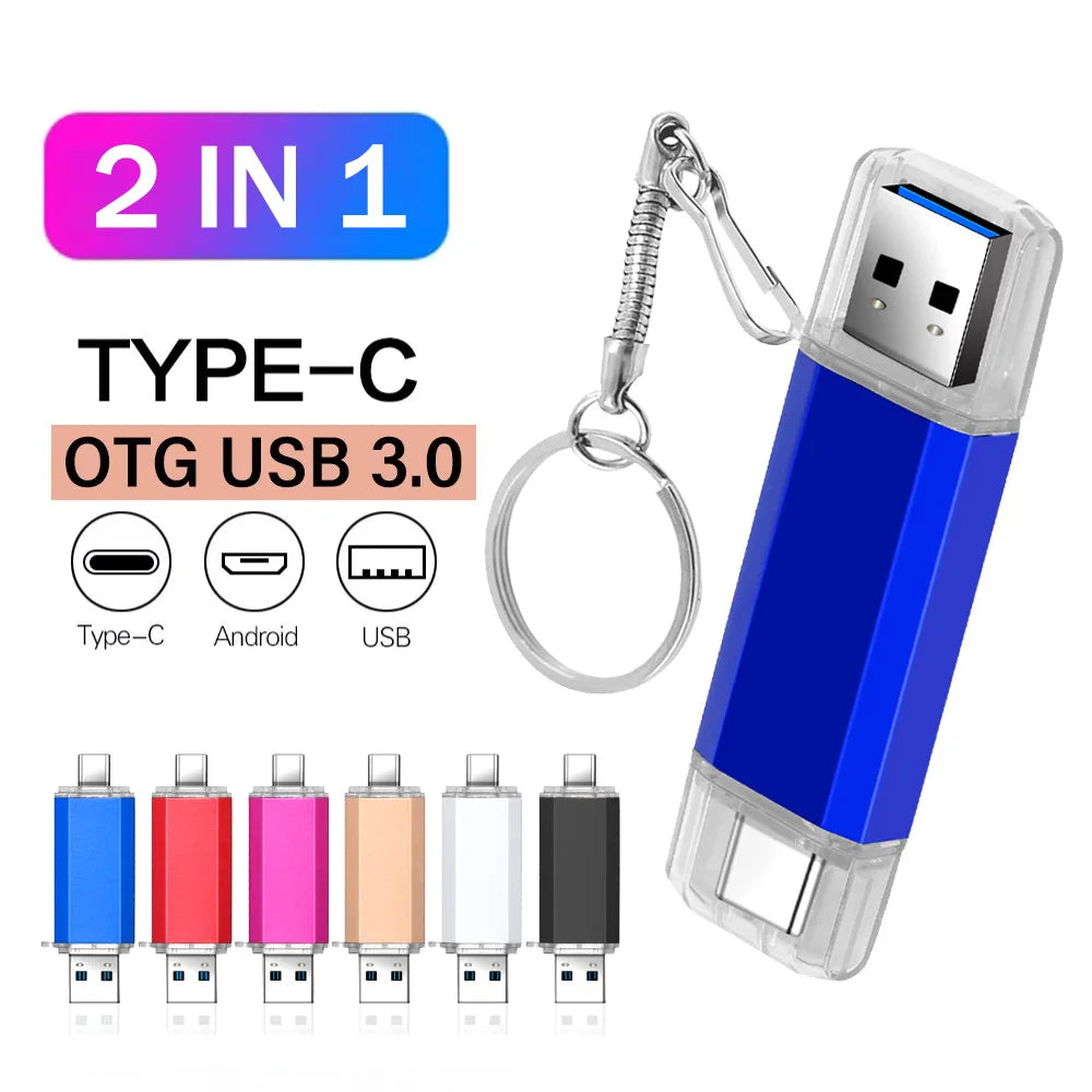 OTG Usb Stick Type C Pen Drive 128 GB 64 GB 32 GB 16 GB USB Flash Drive 3.0 Pendrive Hoge Snelheid Pendrive Voor Type-C Apparaat