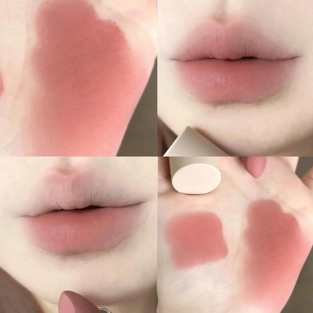 Dark Plum Matte Velvet Lipstick Smooth Application Long-Lasting Natural Highly Pigmented Lipstick Nude Brown Pink Lip Cosmetic
