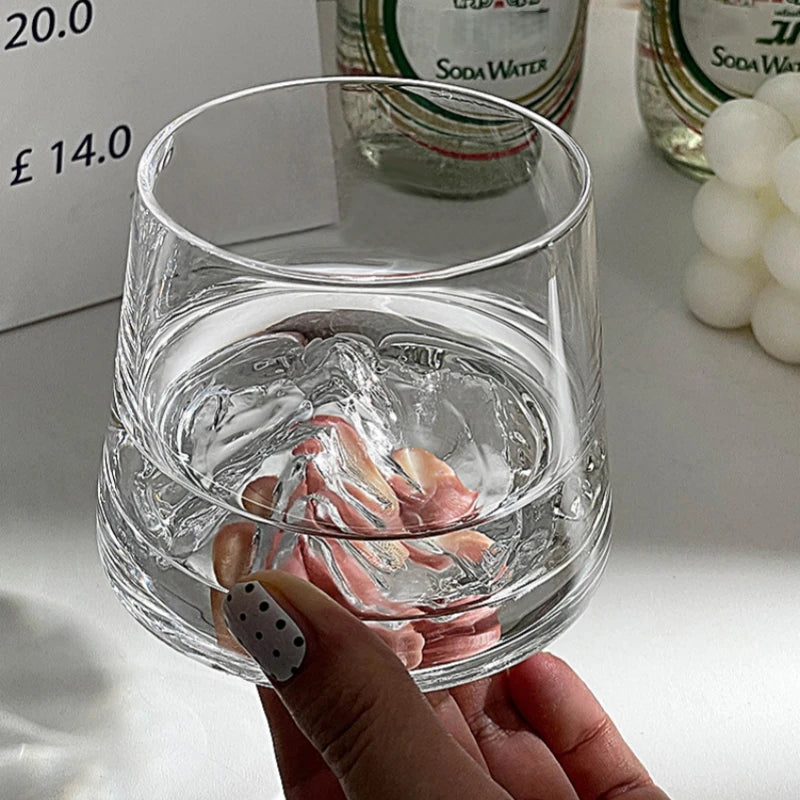 Crystal Glass Whiskey Cup, Japanese Liquor Glass, Clear Iceberg Glass, Suitable for Vodka, Liqueur, Tequila, Shochu, Cocktail