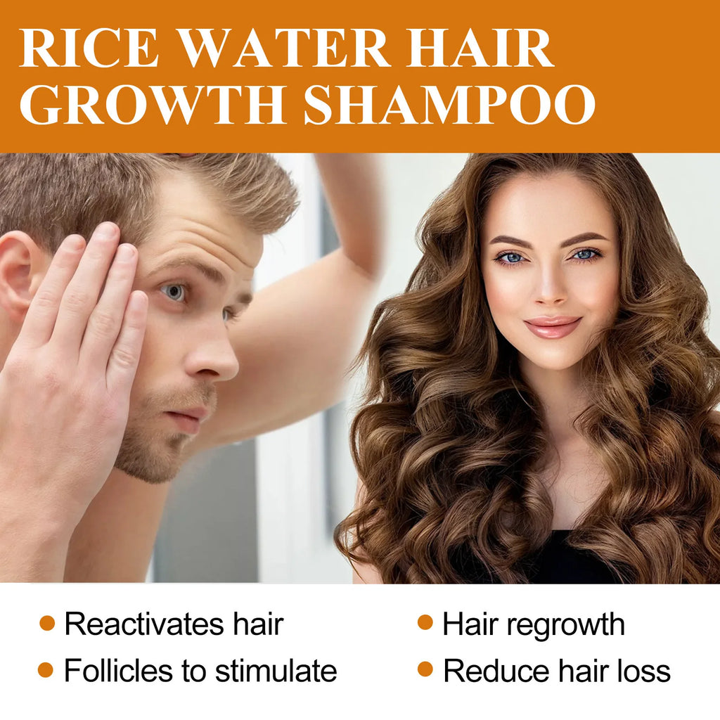 Rice Hair Growth Shampoo Soap Moisturizing Hair Regrowth Essence Anti Baldness Dandruff Removal Nourishing Repair Shampoo Bar