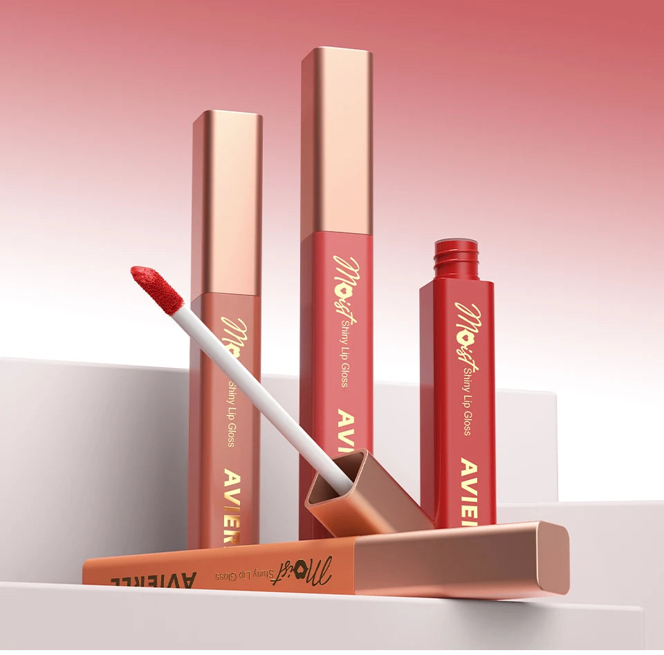 Lip gloss set shiny liquid lipstick Long lasting moisturizing non-sticky plump hydrating lip balm Women's makeup Halloween gift