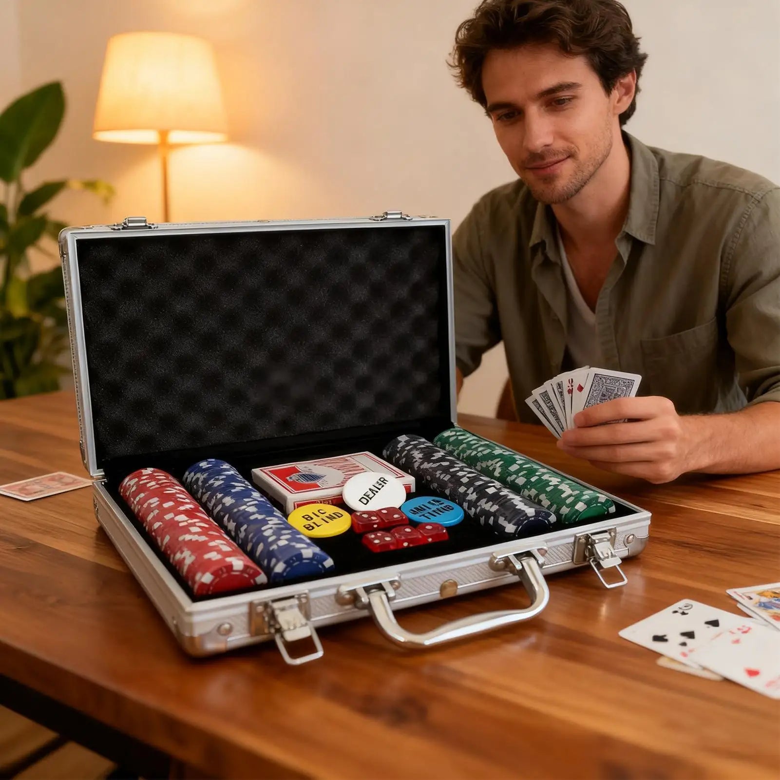 Poker Sets With Case Party Props No-Denomination Professional Poker Sets For Players Game Enthusiasts Collectors Event Planner