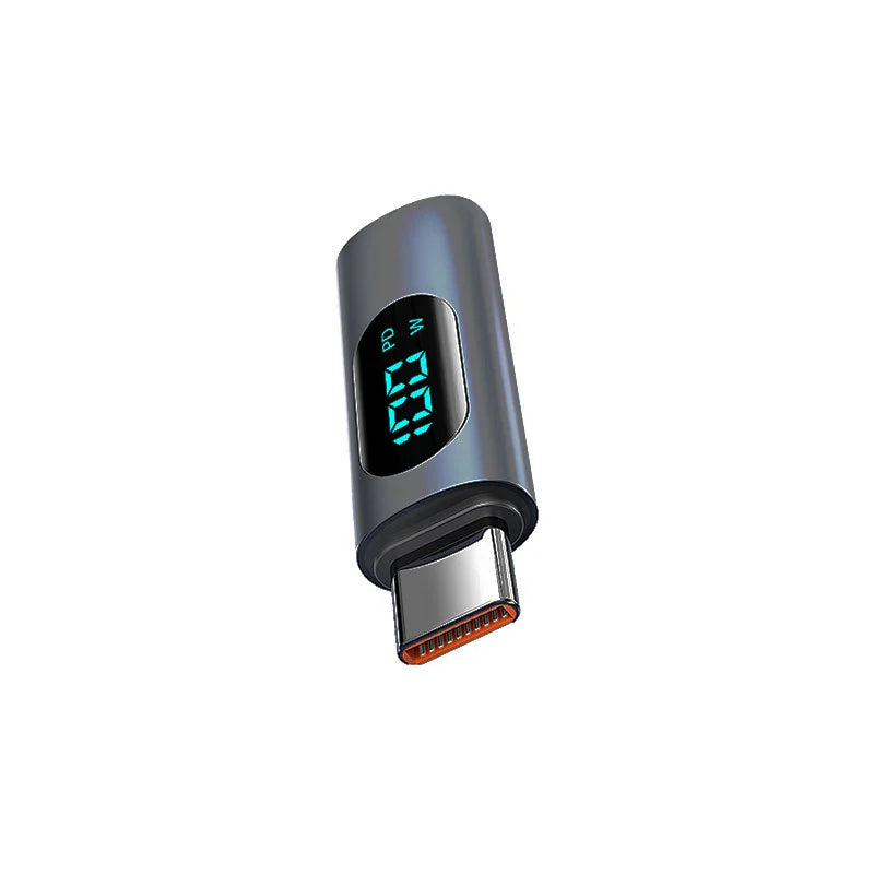 PD100W Fast Charging Type C OTG Adapter Digital Display Type-C Male to Type-C Female Connector For Cell Phones Laptop Macbook