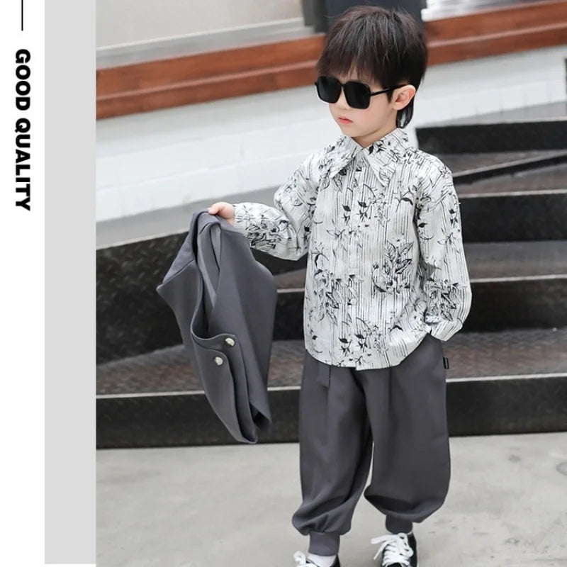 Boys 2026 Top + Pants Two-piece Set of Spring and Autumn New Products Children Children's Top and Bottom Clothes Set KidsOutfits