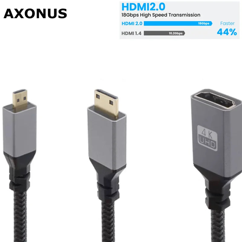 4K60Hz HDMI-Compatible Male To Female Extension Cable Micro/Mini HDMI-Compatible adapter Extender Wire Cord left/right/up/down