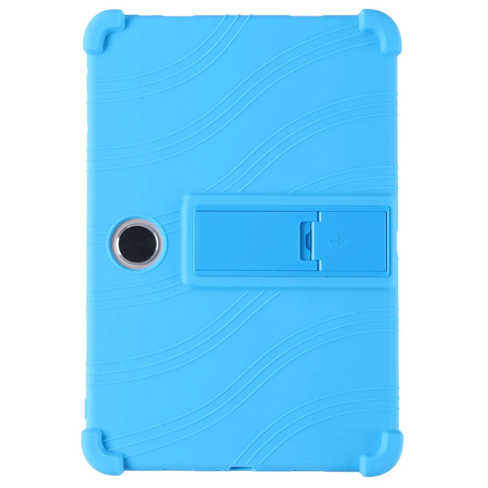 For Oppo Pad SE / OnePlus Pad Lite Silicone Case with Kickstand Rugged Protective Cover - Dark Blue