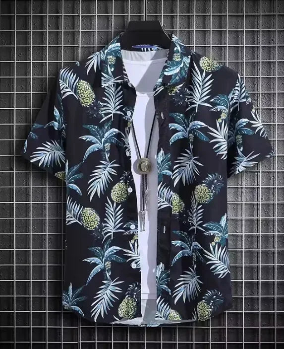 Hawaiian Beach Shirts Men's Short-sleeved Casual Shirts Seaside Vacation Quick-drying Clothes Loose Floral Tops Summer Exclusive