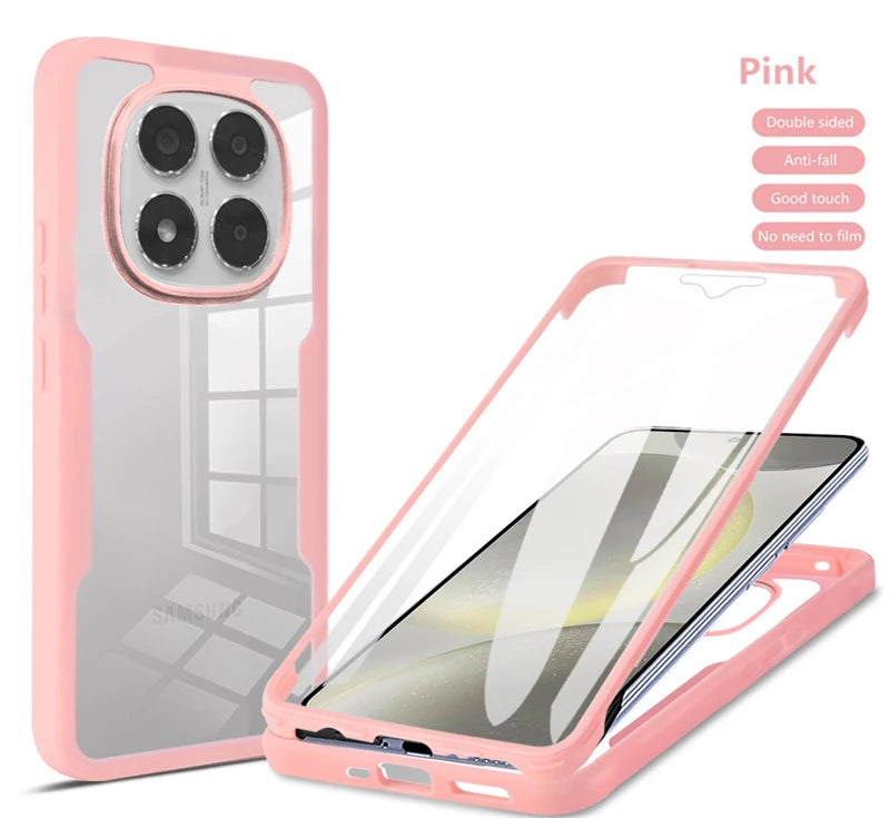 For Xiaomi Poco X7 5G Case 360 Sided Full Protect Back Cover for Pocco Poko Little X7 X 7 7X  Pocox7 Clear Screen TPU+PC Funda