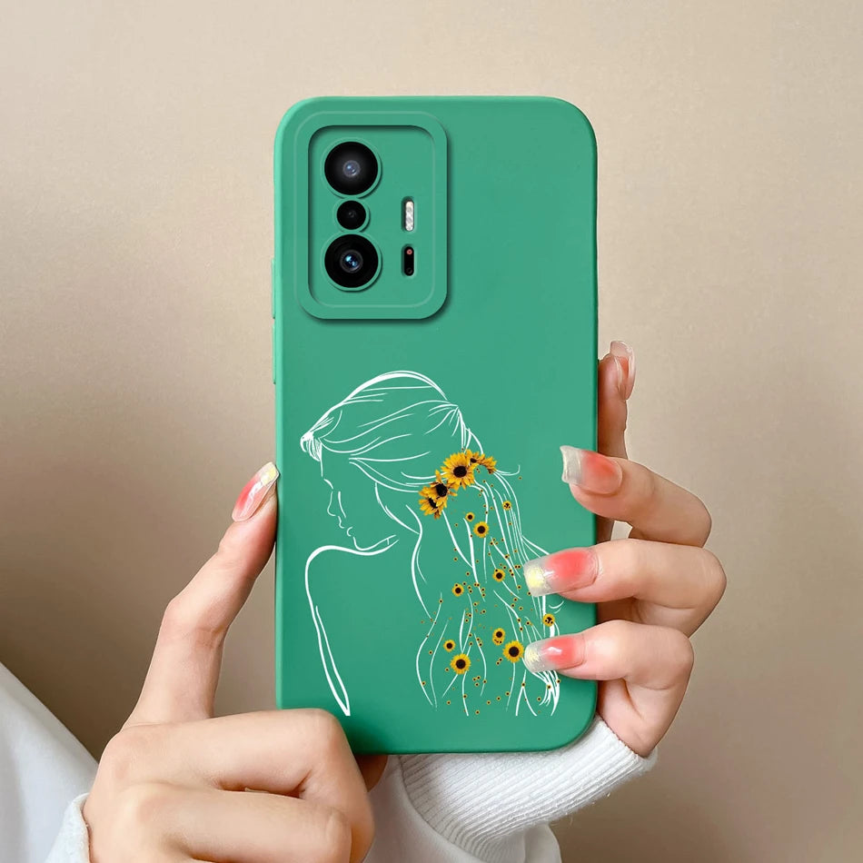 Love Heart Case For Xiaomi 11T Pro Back Cover Soft Liquid Silicone Full Protection Phone Covers For Xiaomi Mi 11t Pro 11 t Funda