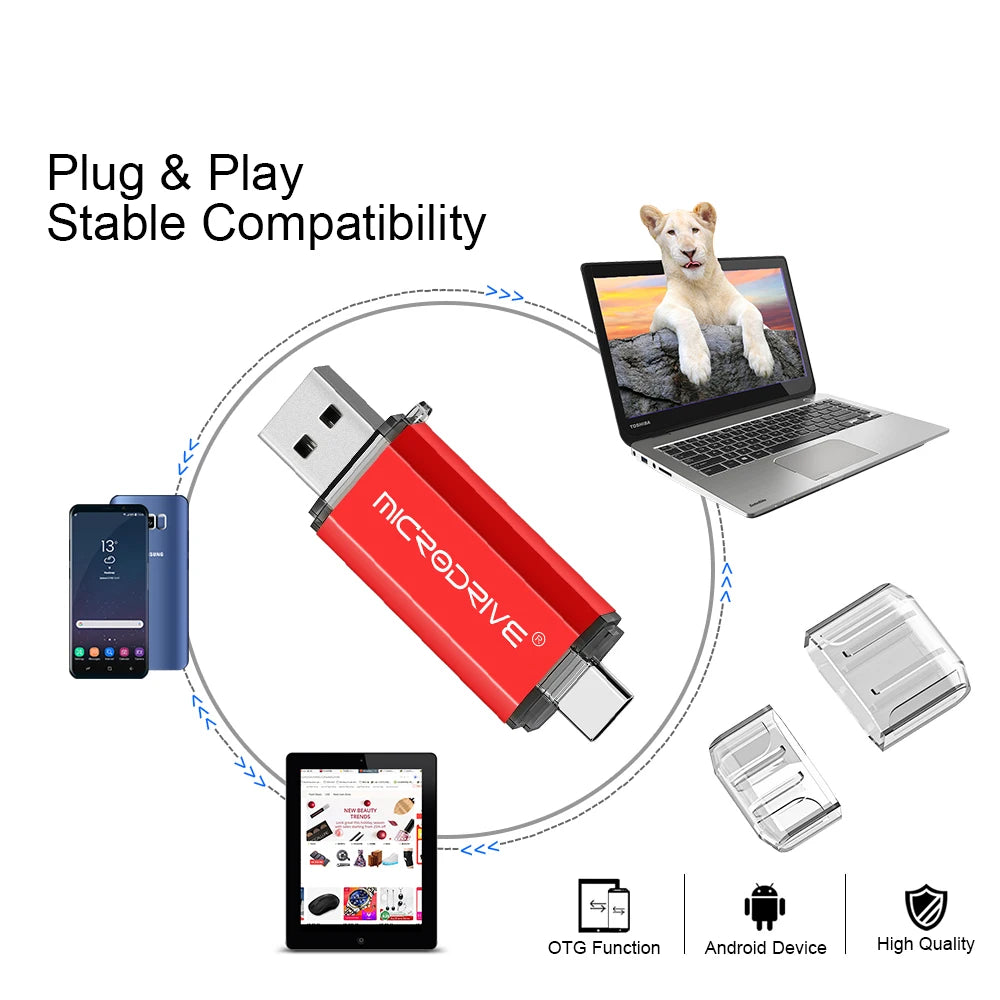 OTG  type c USB Flash drive cle Real capacity 8GB 16GB 32GB 64GB 128GB USB MICRO pendrive for smart phone