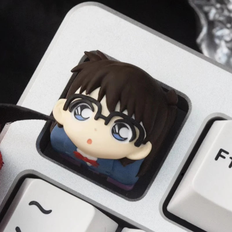Detective Conan Anime Theme Keycaps 1pcs Conan Mouri Ran Anita Hailey Character Keycaps Personality Resin Mechanical Keycaps ESC