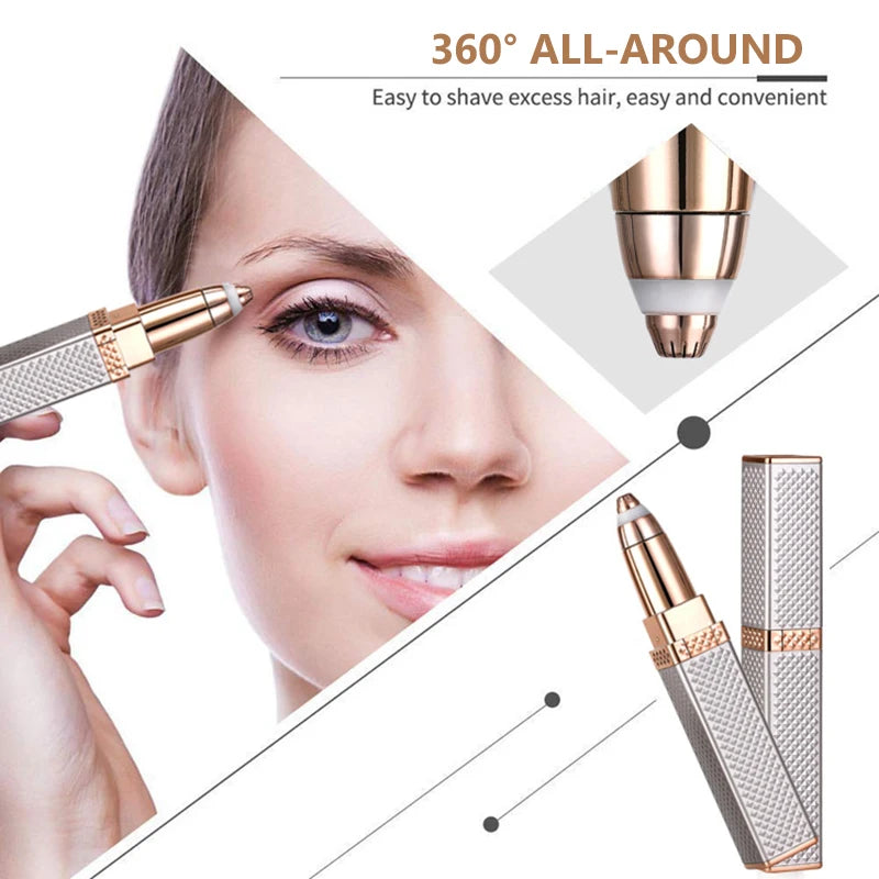 2 in 1 Multifunctional Lipstick Shaver with LED Light Armpit Hair Leg Hair Shaver Electric Eyebrow Shaver Women's Hair Remover