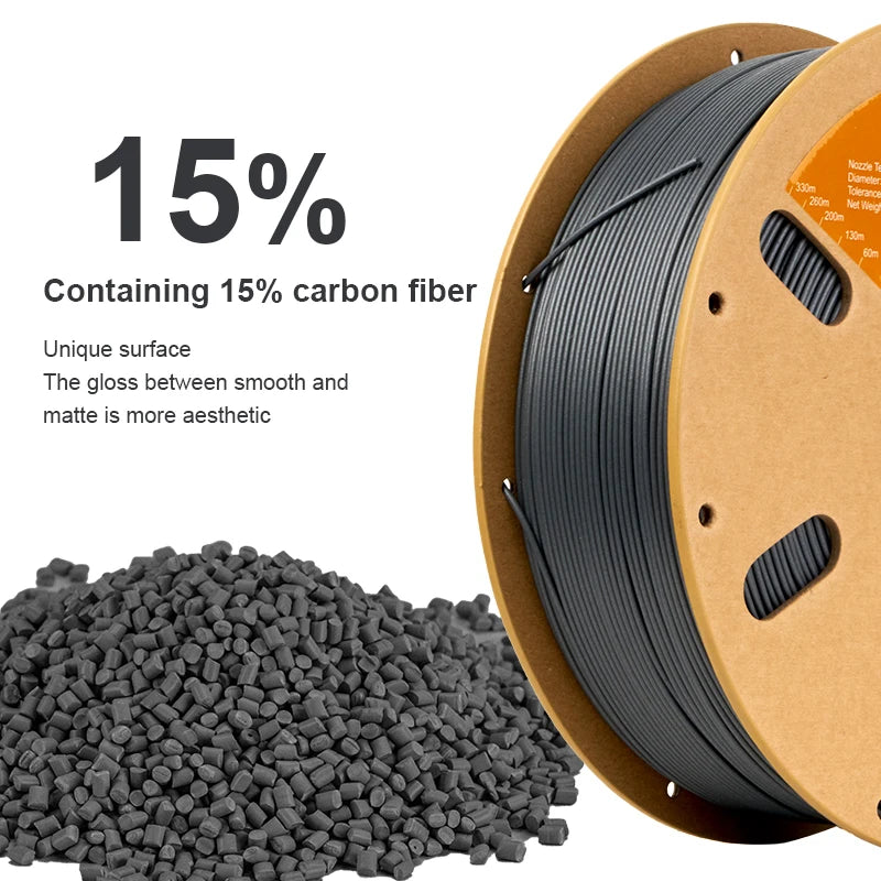 ERYONE PETG Carbon Fiber 3D Printer Filament 1.75mm 1KG ±0.03mm Precision - High Strength & Stiffness for FDM Printers