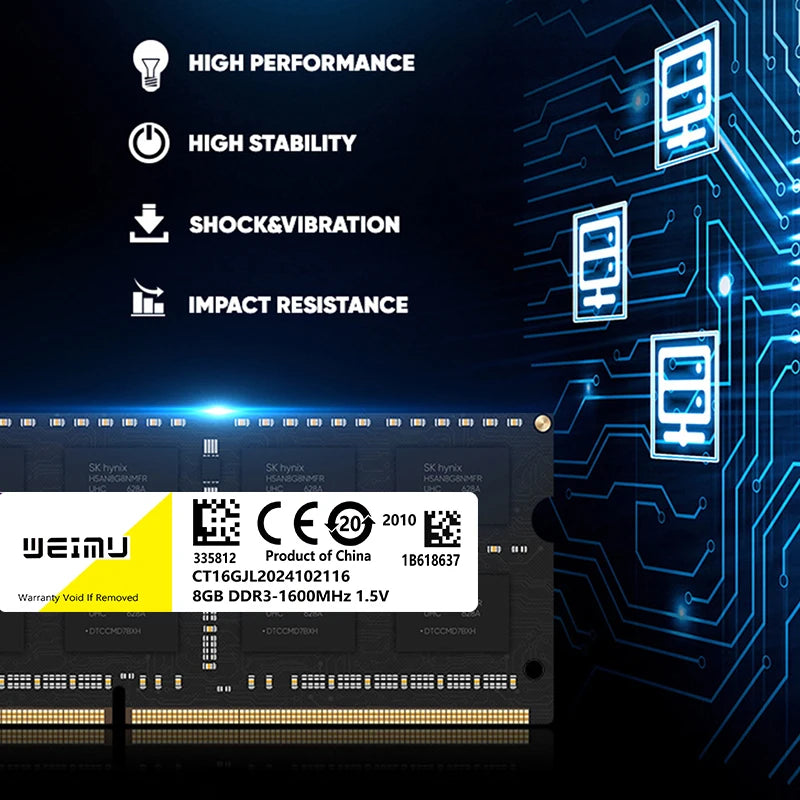 DDR3 DDR3L 4GB 8GB Laptop Memory Ram PC3 1.5V 8500 10600 12800 PC3L 1.35V 1333 1600 1866Mhz 204Pin Non-ECC Sodimm Memoria Ram