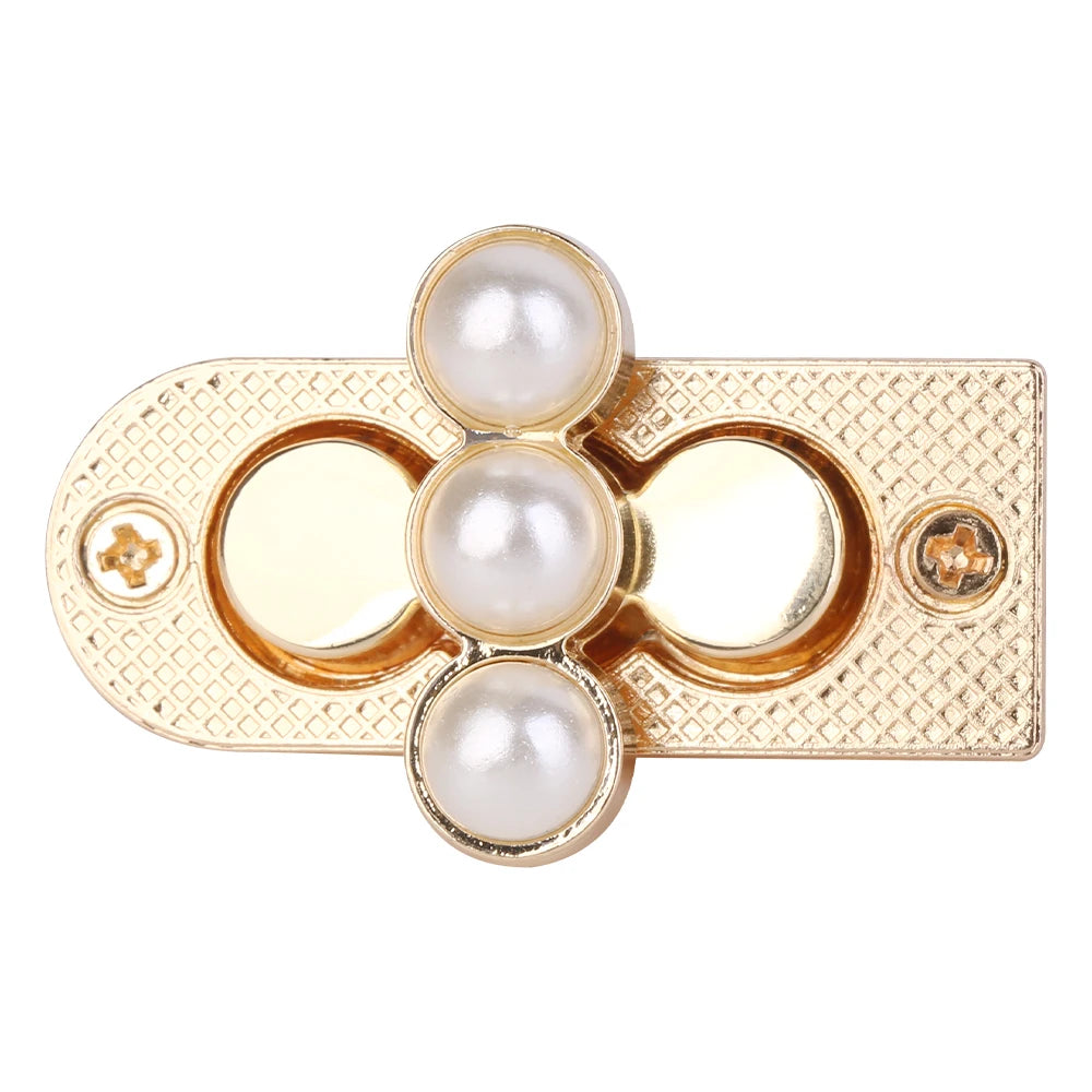 4.5CM Metal Pearl Turn Lock Twist Clasp for Women Bag Laggage Purse Leather Craft Closure DIY Hardware Accessories