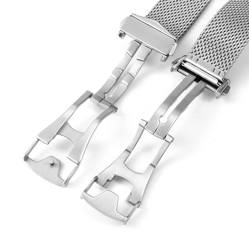 For Omega Flawless Watch Strap Replace Original Haima 3000 Milan 007 Mesh Stainless Steel Woven Men's 20mm Watchband