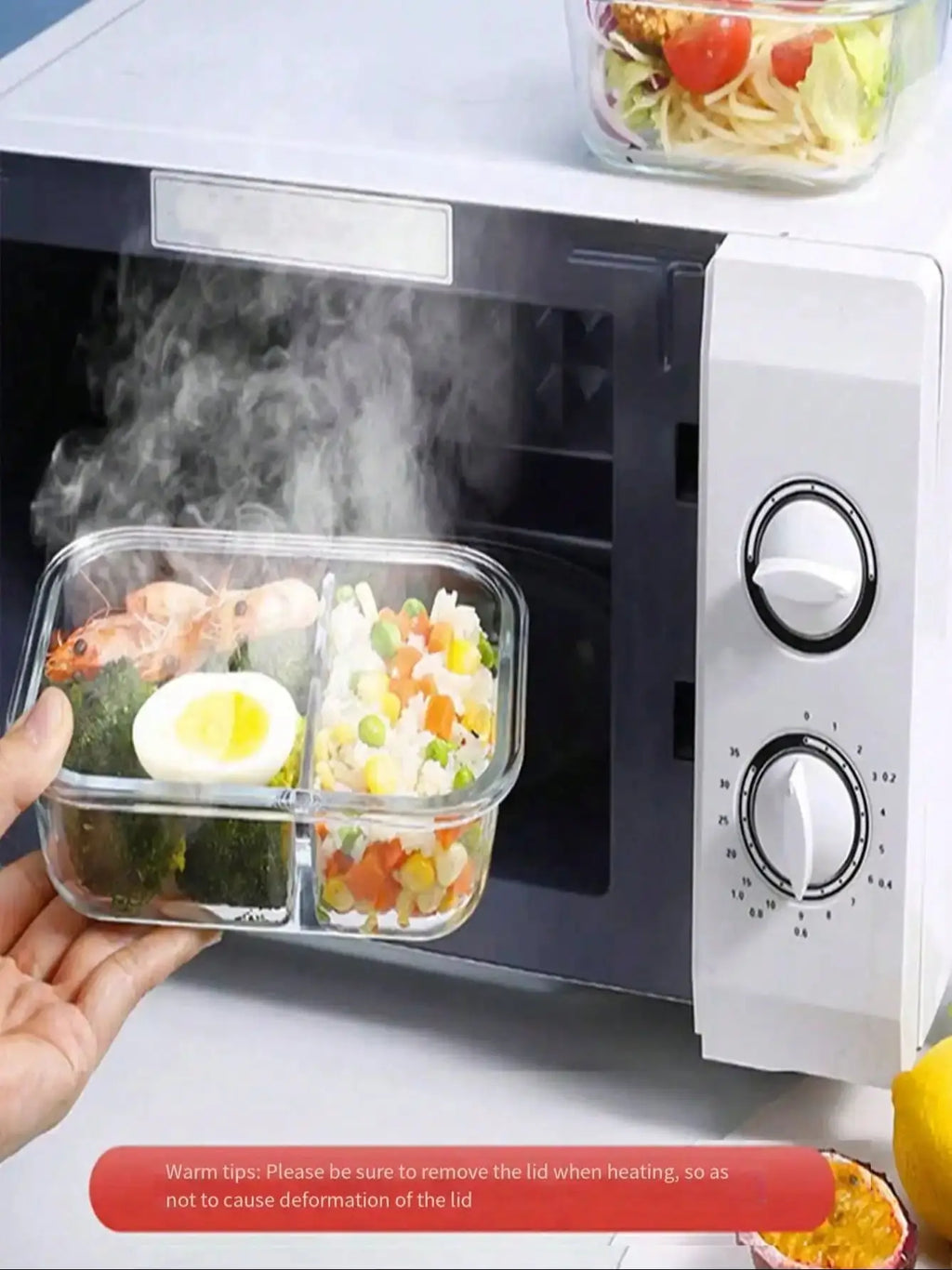 Glass Food Storage Container With Lid, For Meal Prep,Fridge And Dishwasher , Transparent For Storing Food, Salad, Fruit Etc.