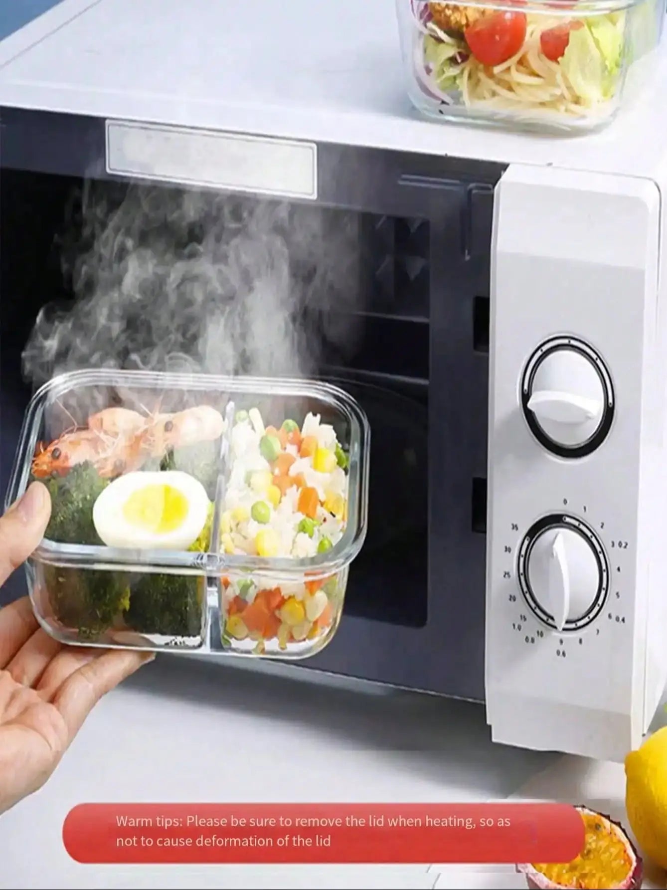Glass Food Storage Container With Lid, For Meal Prep,Fridge And Dishwasher , Transparent For Storing Food, Salad, Fruit Etc.