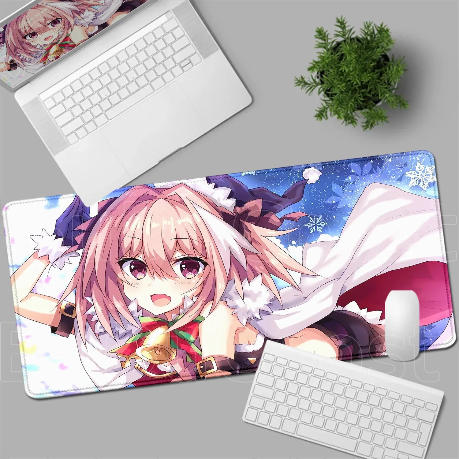 Astolfo Mousepad HD Print Anime Girl Computer Gamer Locking Edge Non-slip Rubber Mouse Pad Keyboard PC Desk Pad Table Decoration