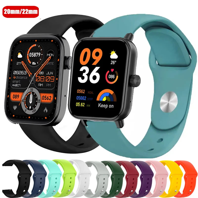 22mm 20mm Watch Silicone Strap For COLMI P81 P71 C8 Max Sport Bracelet For COLMI i28 Ultra P73 V73 P28 Plus C81 M40 M41 i31 i11