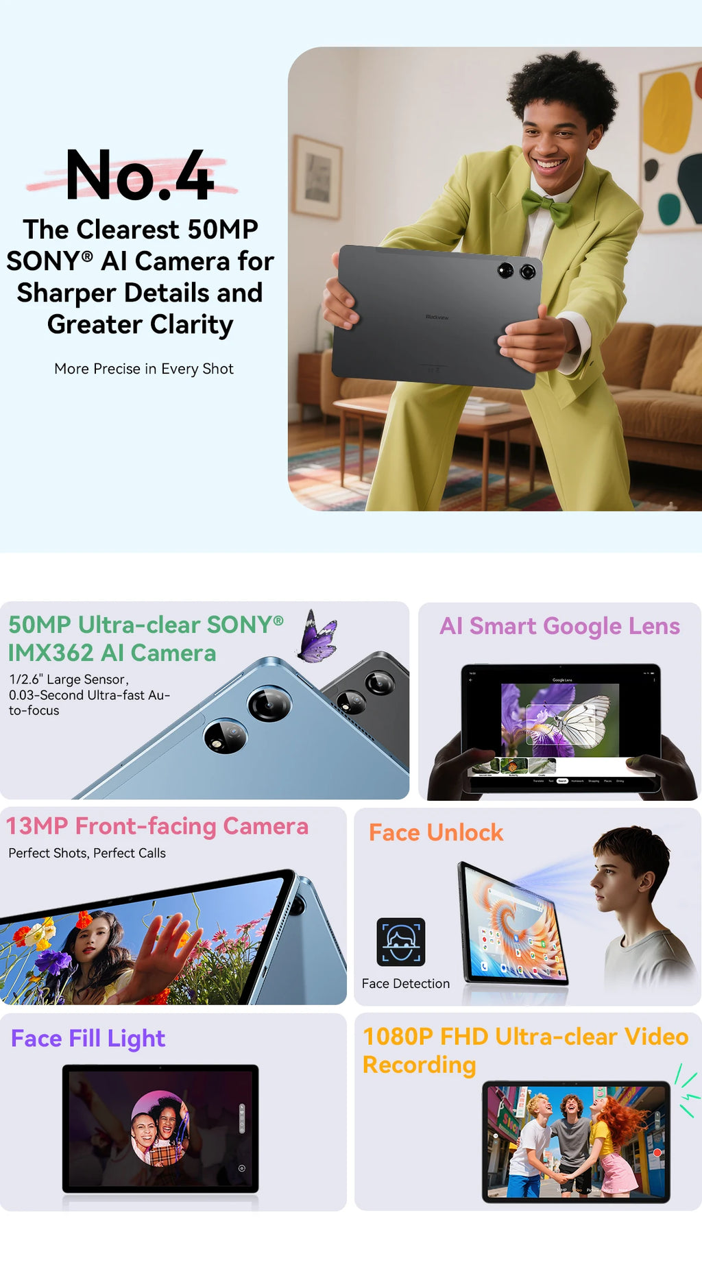 Blackview MEGA 3 Tablet SET 12.1" 2.5K FHD+ Display MTK G100 Octa core 12GB 256GB 8800mAh 50MP Camera 33W Charger Android 15 Pad