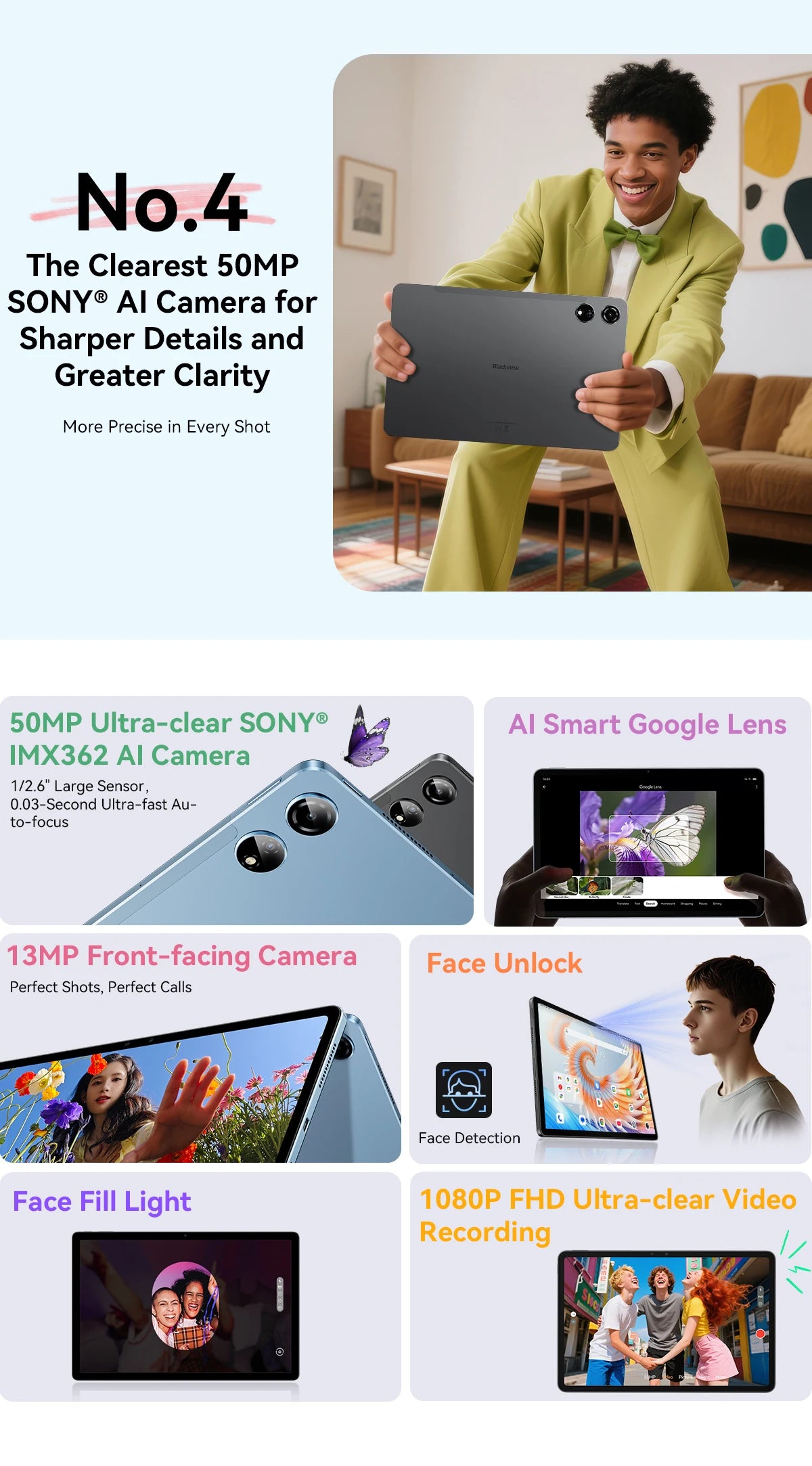 Blackview MEGA 3 Tablet SET 12.1" 2.5K FHD+ Display MTK G100 Octa core 12GB 256GB 8800mAh 50MP Camera 33W Charger Android 15 Pad