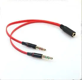 3.5mm Headphone extension Cable Female to Dual Male Jack adapter mic Earphone Audio Splitter Connector Cord for phone Computer