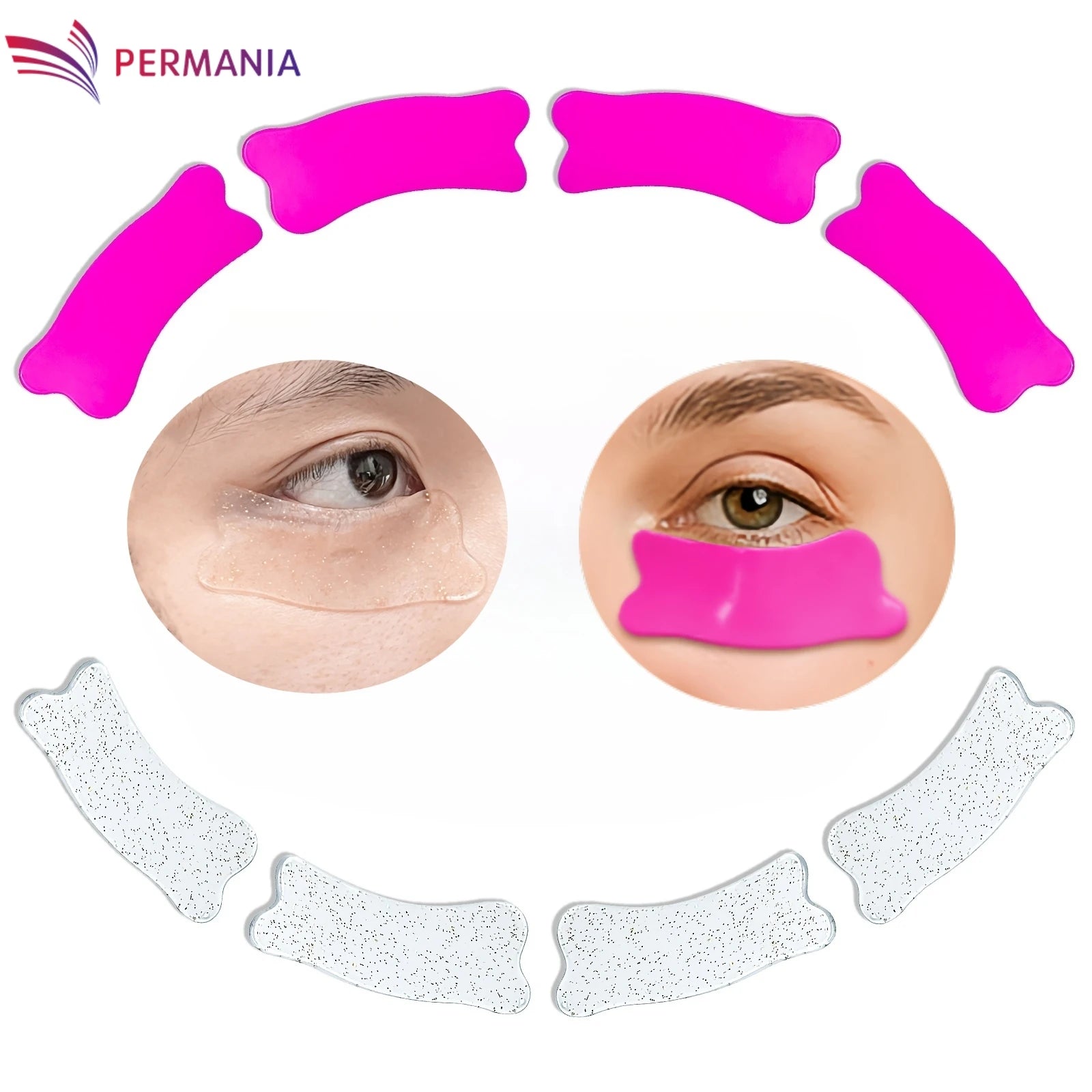 PERMANIA 1 Pair Under Eye Patch Silicone for Korean Lash Lift & Lash Extensions Remover Reusable and Soft Makeup Beauty Tool
