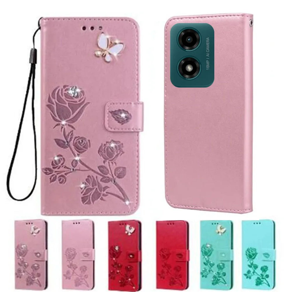 Leather Flip Case For Motorola Moto G04 G14 G24 Power G34 G54 G84 Protective Phone Cover Wallet Card Slot Coque Fundas