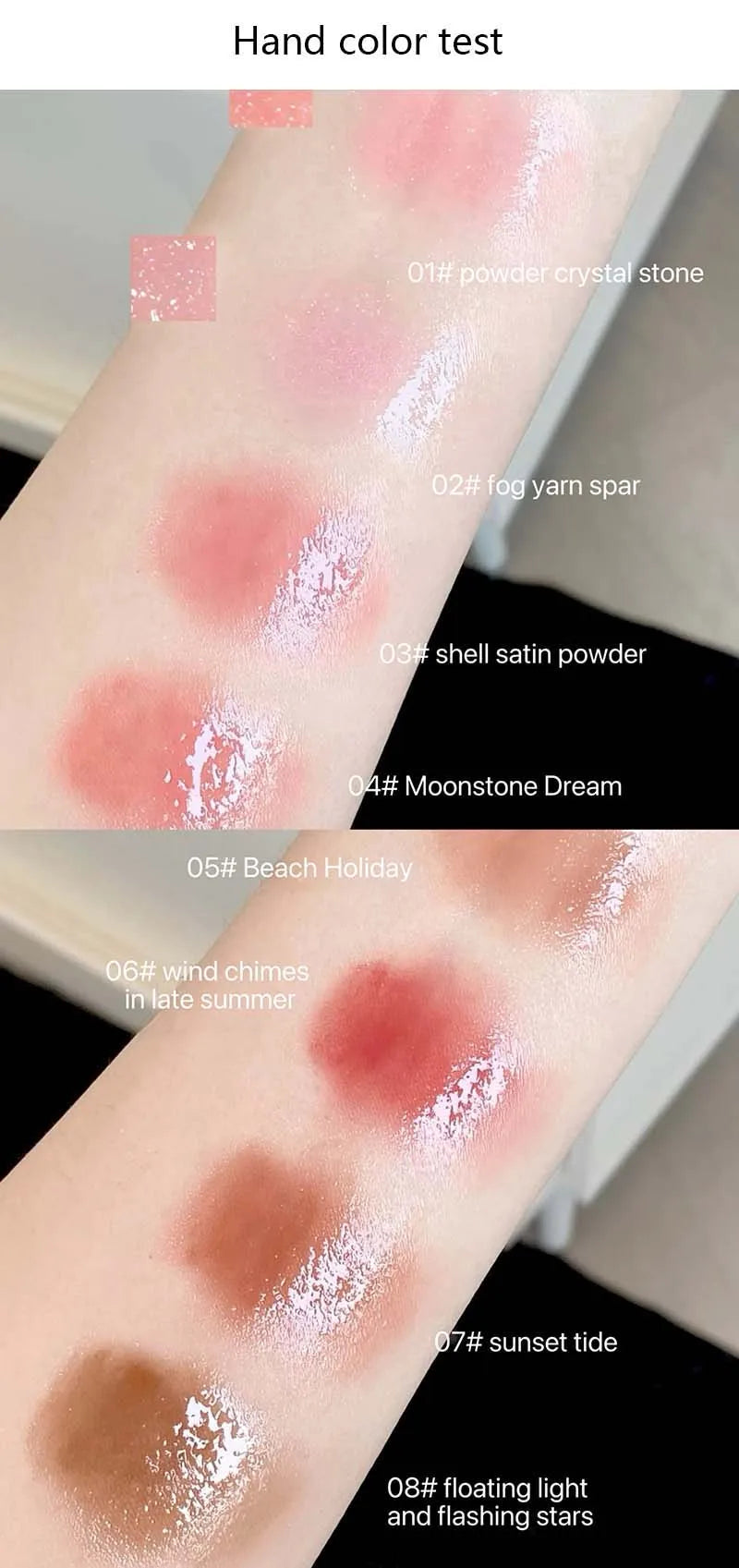 Pink Crystal Mirror Glass Solid Lip Gloss Round Tube Water Light Jelly Lipstick Moisturizing Clear Lip Glaze Nude Brown Lip Tint