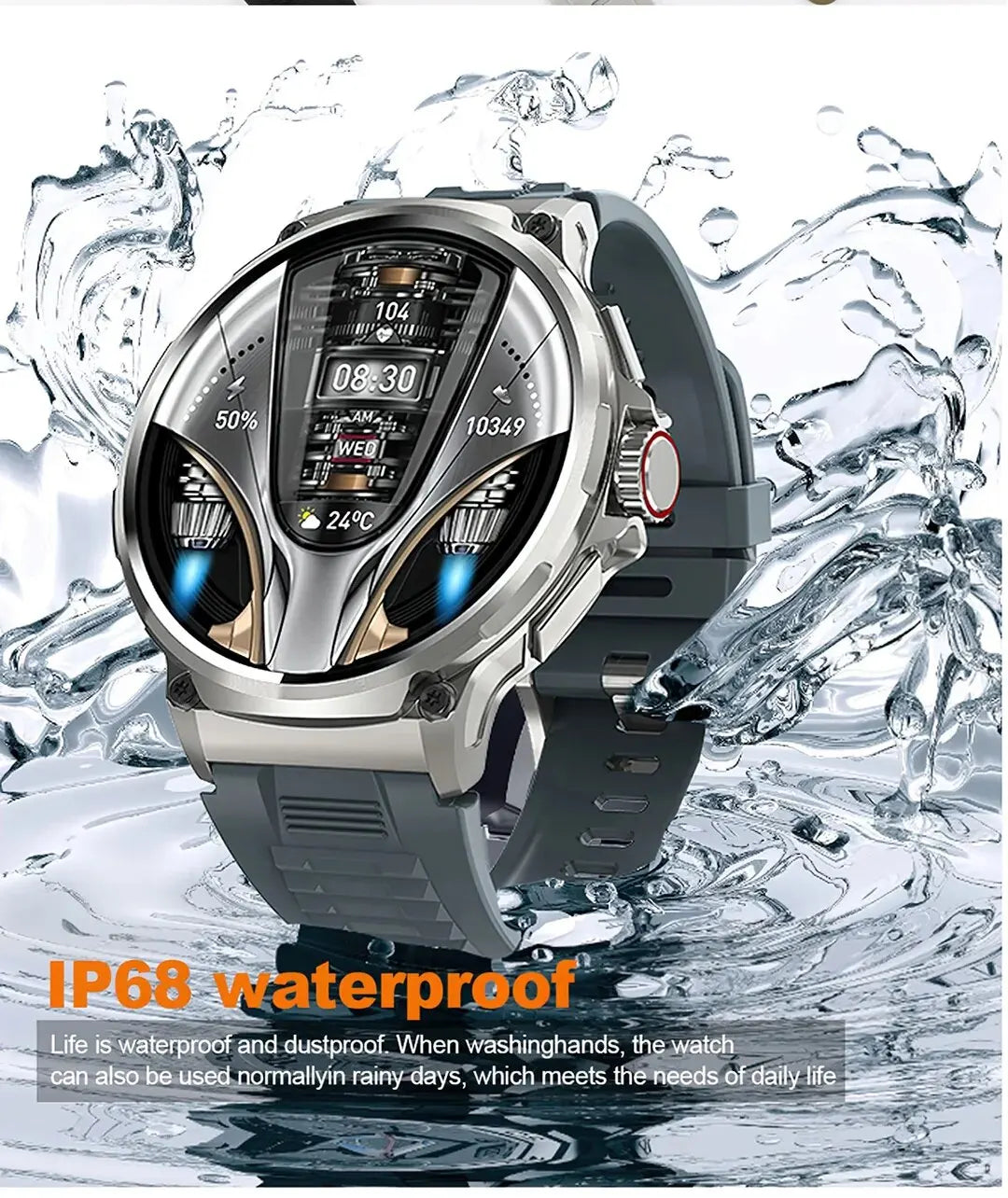 New 710mAh Bluetooth Call Smart Watch Men Sports Fitness Watches  1.85"HD Heart Monitor Waterproof Smartwatch For Android IOS