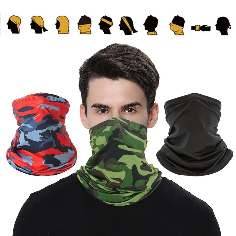 2PCS UV Protection Face Mask Seamless Bandana Mask Man Women Face Scarf Neck Outdoor Fishing Hiking Cycling Antidust Breathable