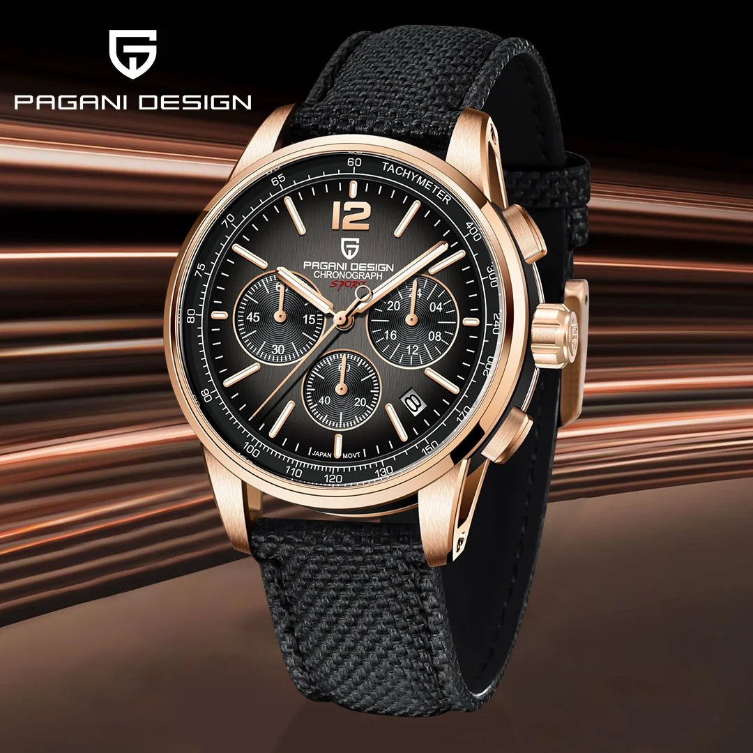 PAGANI DESIGN 2025 New Luxury Fashion Casual Men Quartz Watches VK63 100M Water Resistant Sapphire Glass Stainless Steel Watches