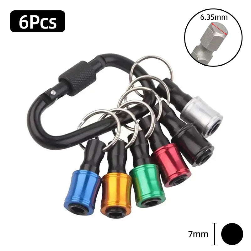 Screwdriver Bit Holder 1/4 Inch Hex Shank Extension Bar Quick Change Aluminum Alloy Keychains Drill Screw Adapter Hand Tools